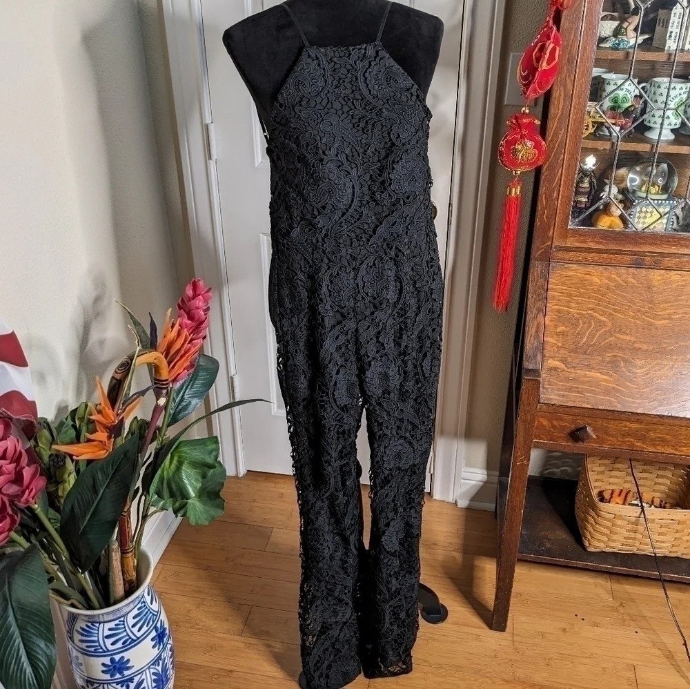 💘 STONE COLD FOX DYLAN BACKLESS LACE JUMPSUIT FREE PEOPLE BRIDAL ARE YOU AM I - Picture 6 of 13